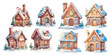 Watercolor gingerbread house clipart for graphic resources