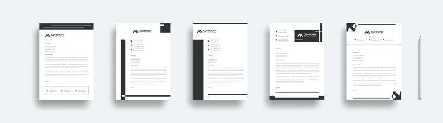 Wall Mural - modern creative & clean business style letterhead bundle of your corporate project design.set to pri