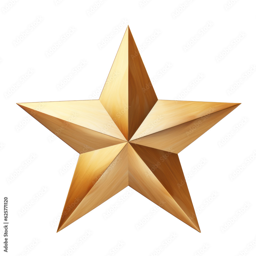 golden star isolated on transparent background cutout Stock ...