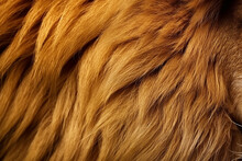 Lion Wool Wildlife Animal Soft Fur And Long Hair Texture Background Golden Brown Color For Fashion Coat Created With Generative AI