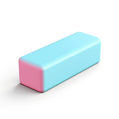 Poster - light blue eraser icon 3d rendering on white isolated background