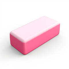 Poster - pink eraser icon 3d rendering on white isolated background