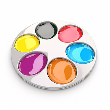 palette icon 3d rendering on white isolated background