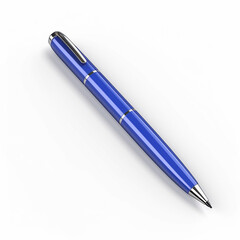 Poster - blue pen icon 3d rendering on white isolated background