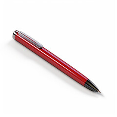 Poster - red pen icon 3d rendering on white isolated background