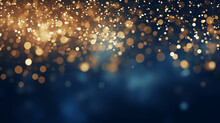 Abstract Background With Navy Blue And Gold Particle