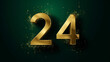© Aura - luxury design of happy new year 2023 with gold number on dark green background