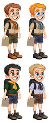 Wall Mural - scout boy cartoon character