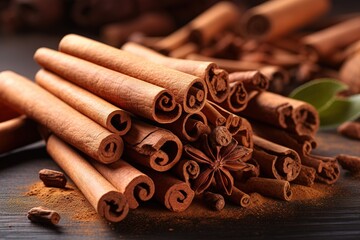 Poster - cinnamon sticks closeup.
