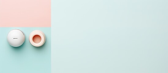 Aufkleber - Photo of pink and white eggs on a colorful wall with copy space