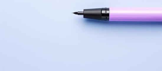 Aufkleber - Photo of a purple pen on a blue surface with plenty of space for text or design elements with copy space