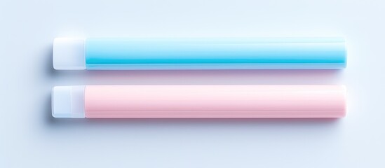 Poster - Photo of colorful pens arranged in a neat row on a table with copy space