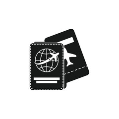 Poster - Passport and ticket icon vector illustration. International passport and ticket icon. Visa, document. Vector illustration can be used for topics such as citizenship, immigration, travel symbol