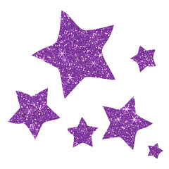 Wall Mural - purple star glitter on transparent background.star icon