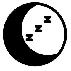 Wall Mural - crescent moon night silhouette icon, sleep icon button	