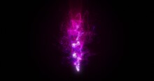 Magic Fluid Animation Of Glowing Particles.particle Trail. Abstract Neon Bright Flame With Glitter That Sparkles And Swirls, 3D Animation. Seamless Loop 4k Video. Screensaver Video Animation