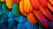 Multi Colored Feathers,Closeup Feather ,background Texture, Abstract,  Created Using Generative AI Tools.