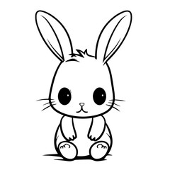 Poster - cute bunny doodle illustration