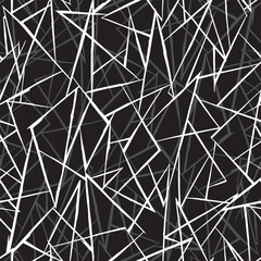 Geometric art lines pattern. Random chaotic lines abstract monochrome vector pattern illustration.