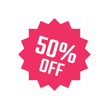 Special Offer 50 Percent, Sale Label Icon, 50 Percent Off Discount
