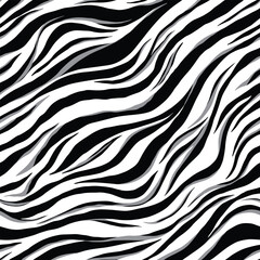 Wall Mural - Abstract Zebra print seamless pattern design. Vector illustration background.