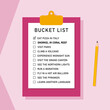 Bucket list life plans checklist