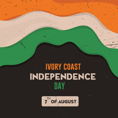 Wall Mural - Ivory Coast Independence Day celebration concept. Poster wallpaper design vector illustration.