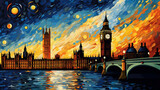 Fototapeta Big Ben - A Starry night in London by the big ben