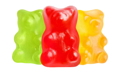 Delicious jelly gummy bears, cut out