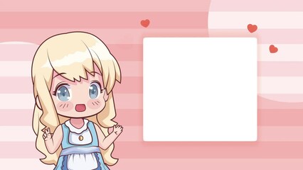 Poster - little blond girl anime character animation