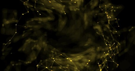 Poster - abstract background of light golden particle lines