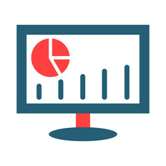 analytical glyph two color icon design