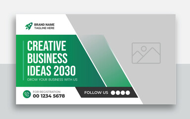 Wall Mural - Business youtube thumbnail and web banner design template