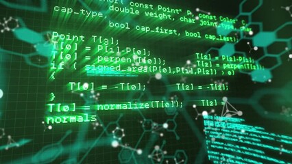 Poster - Animation of scientific data processing over black background