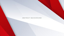Modern Abstract Geometric Red White Background Premium Vector