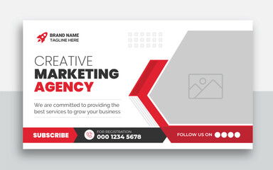 Wall Mural - Business youtube thumbnail and web banner design template