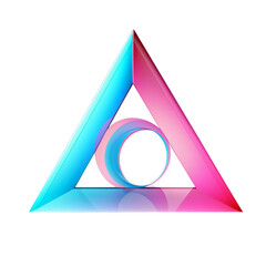Wall Mural - triangle blue red circle logo - by generative ai