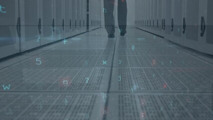 Poster - Animation of security padlock and data processing over modern building and cityscape