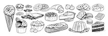 Vector Sketchy Illustrations Collection Of Desserts And Sweet Food