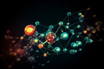 Poster - Dna atom structure. Generate Ai