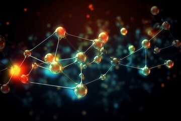 Poster - Dna atom structure macro. Generate Ai