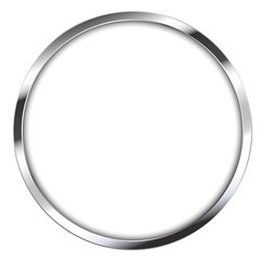 realistic round metal frame with reflections, shadow and cover glass. chrome or silver material - pn