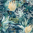  Aquatic Harmony: Coral Symphony - Coral Reef Pattern