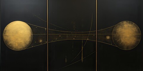 Wall Mural - ai generated. ai generative. minimal solar system planets poster. galaxy space universe future adven