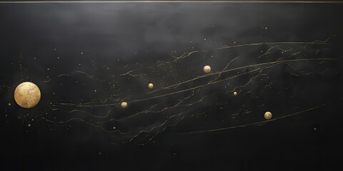 Wall Mural - ai generated. ai generative. minimal solar system planets poster. galaxy space universe future adven