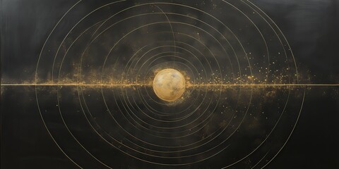 Wall Mural - AI Generated. AI Generative. Minimal solar system planets poster. Galaxy space universe future adventure travel decoration background view