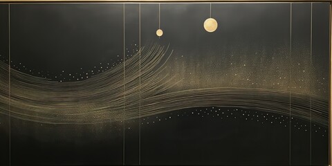 Wall Mural - AI Generated. AI Generative. Minimal solar system planets poster. Galaxy space universe future adventure travel decoration background view