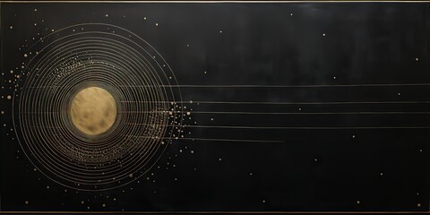 Wall Mural - AI Generated. AI Generative. Minimal solar system planets poster. Galaxy space universe future adventure travel decoration background view