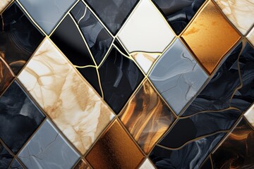 Wall Mural - Colorful ceramic tile wall texture background. Abstract mosaic tile wall pattern.