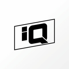 Poster - Logo design graphic concept creative abstract premium free vector stock letter IQ font 3D with shadow also rectangular line Related to typography tech